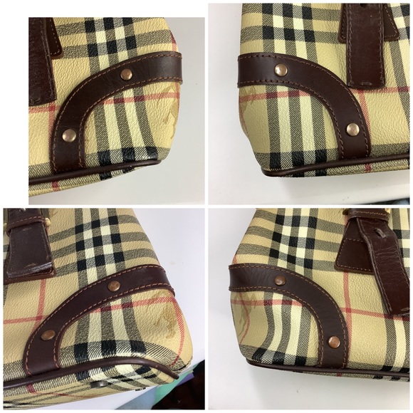 🛍BURBERRY Vintage Coated Canvas(PVC) House Check Shoulder bag🛍 - Picture 6 of 12